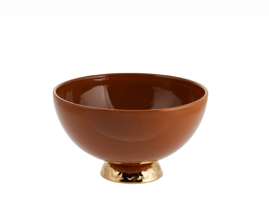 BOWL SMALL WITH GOLD-MUSTARD