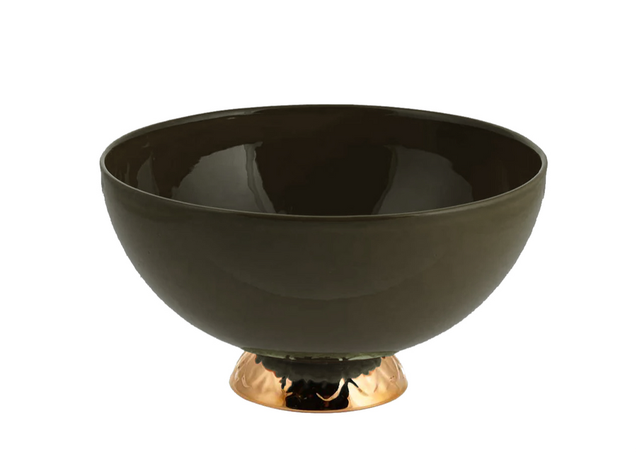 Bowl medium with gold-khaki