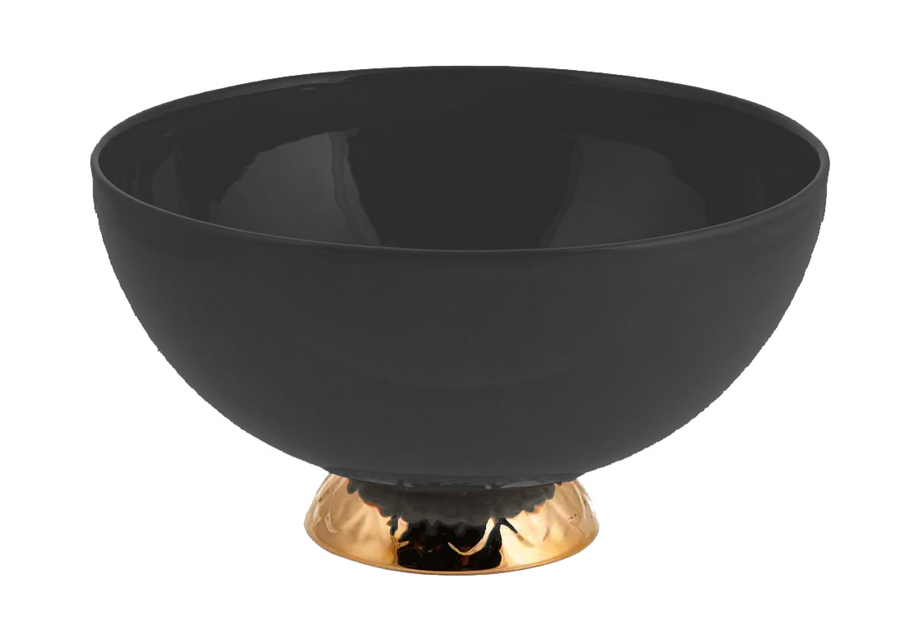 Bowl large with gold-dark grey