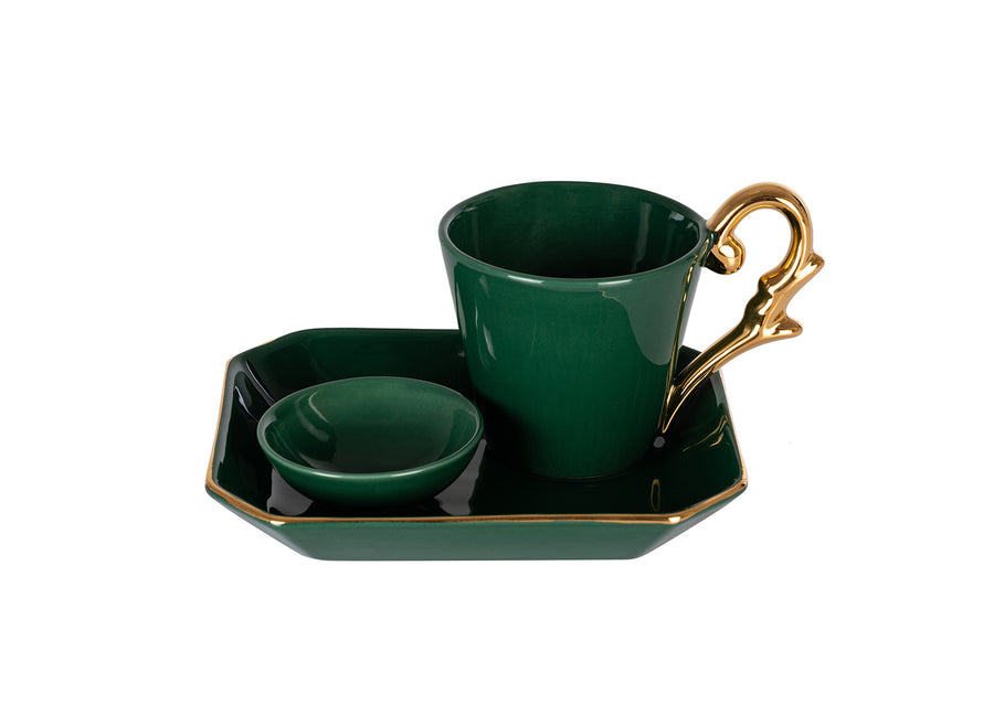 OCTAVE PLATE LARGE GOLD-green