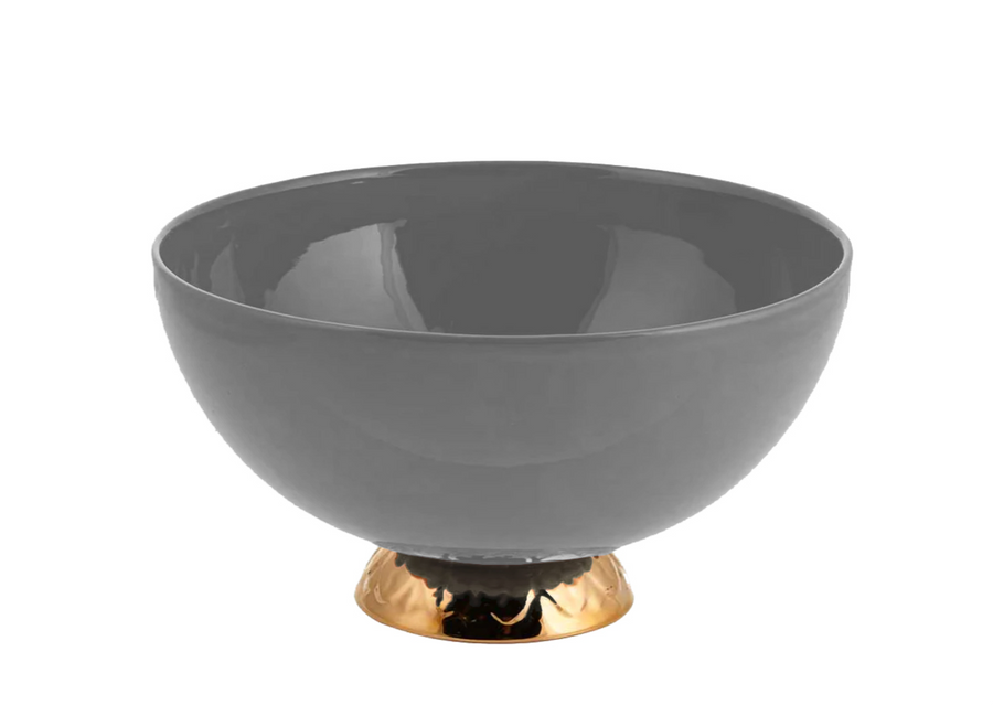 Bowl medium with gold -light grey