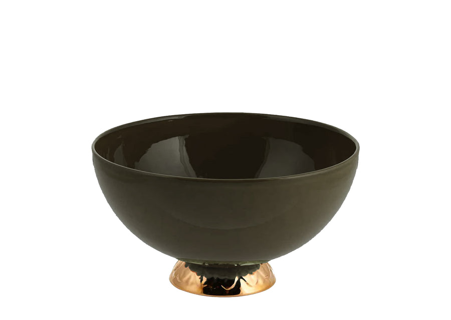 Bowl small with gold - khaki