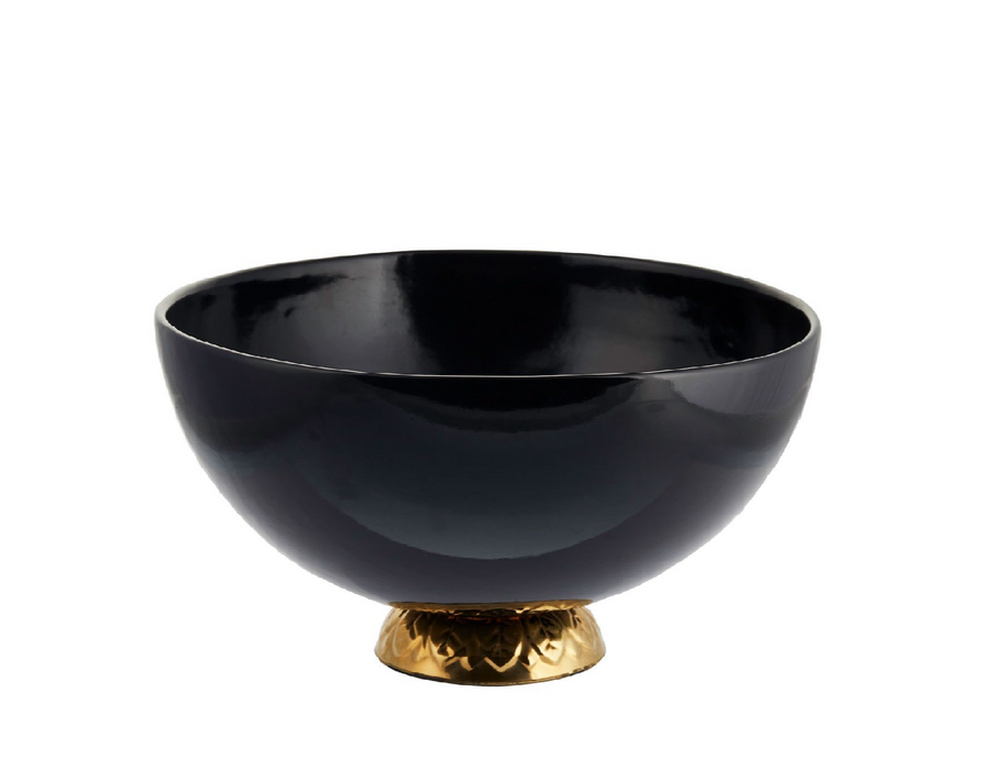 BOWL MEDIUM WITH GOLD-BLACK