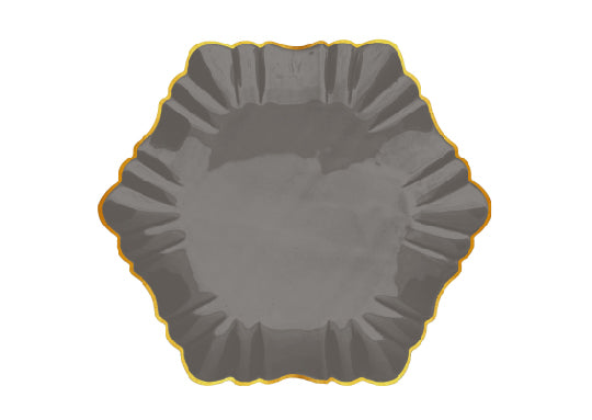 Cloud Dinner Plate Gold- lıght Grey