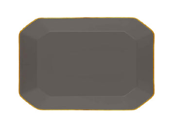 OCTAVE PLATE LARGE GOLD- lıght grey