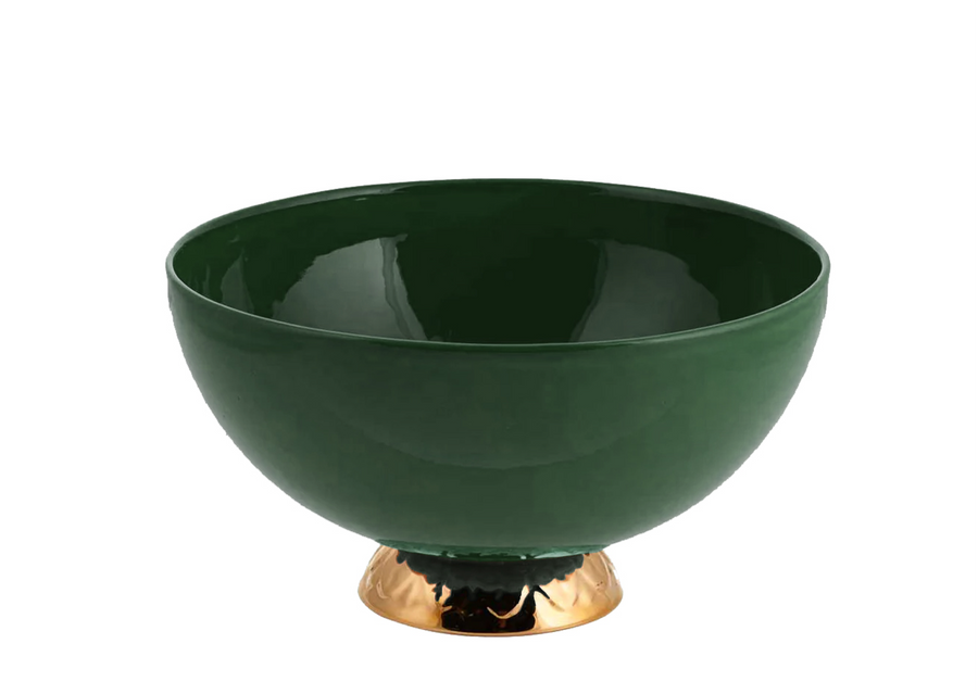 Bowl medium with gold-green