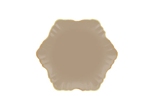 Cloud Cake Plate Gold-Beige