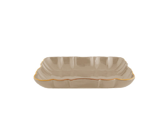 DEEP PLATTER SMALL GOLD-BEIGE