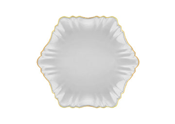 Cloud Main Dish Plate Gold-WHİTE