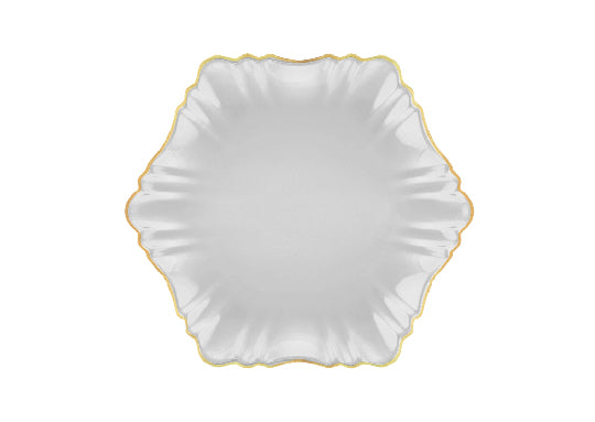 Cloud Main Dish Plate Gold-WHİTE