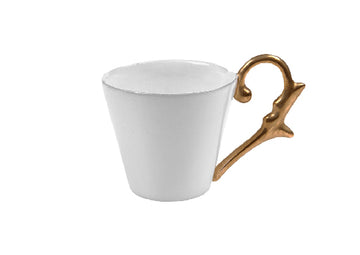 Turkish Coffee Cup Handle Gold-White