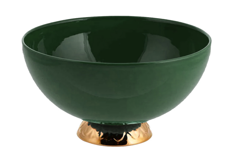 Bowl large with gold-green