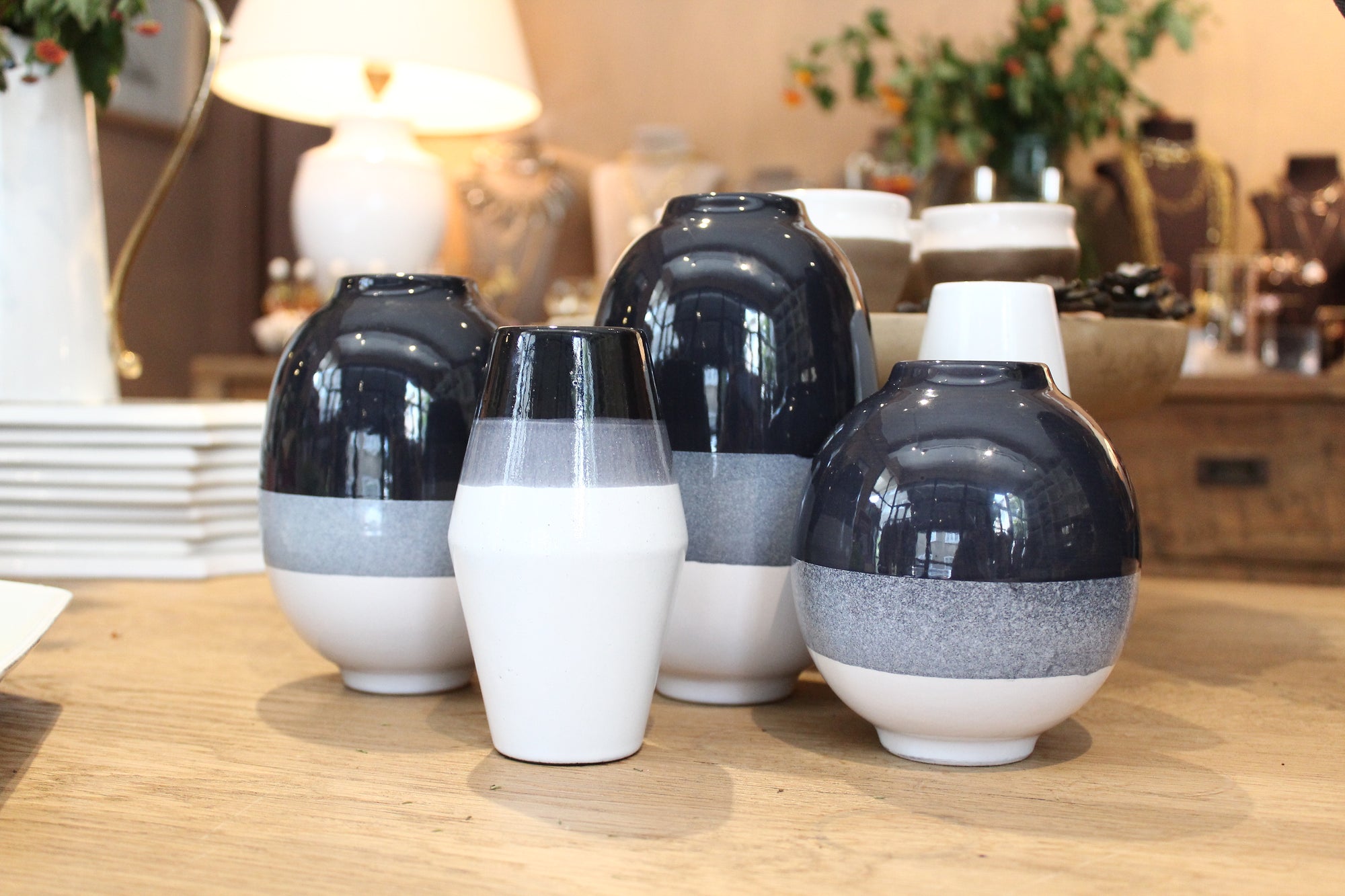 Vase Mini-NavyBlue and White