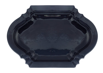 lotus oval platter-navy blue