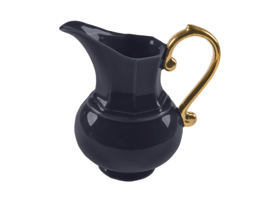 Pitcher Small Handle  Gold-navy blue