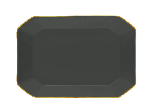 OCTAVE PLATE LARGE GOLD- DARK GREY