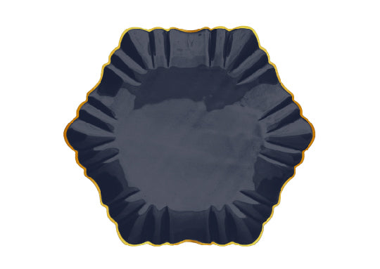 cloud dinner plate gold-navy blue