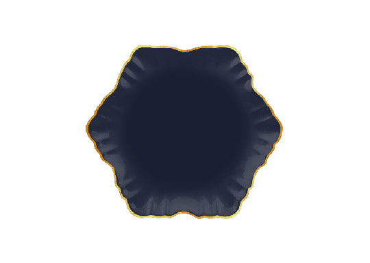 Cloud Cake Plate Gold-navy blue