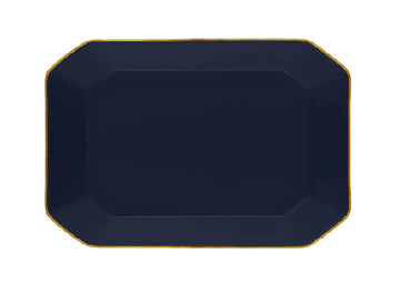 OCTAVE PLATE LARGE GOLD-NAVY BLUE