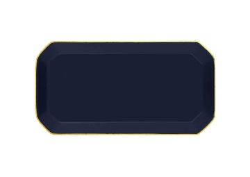 Octave Plate Small Gold-Navy Blue