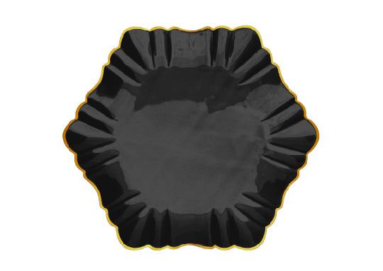 Cloud Dinner Plate Gold- Black