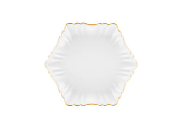 CLOUD MEDIUM PLATE- WHITE WITH GOLD