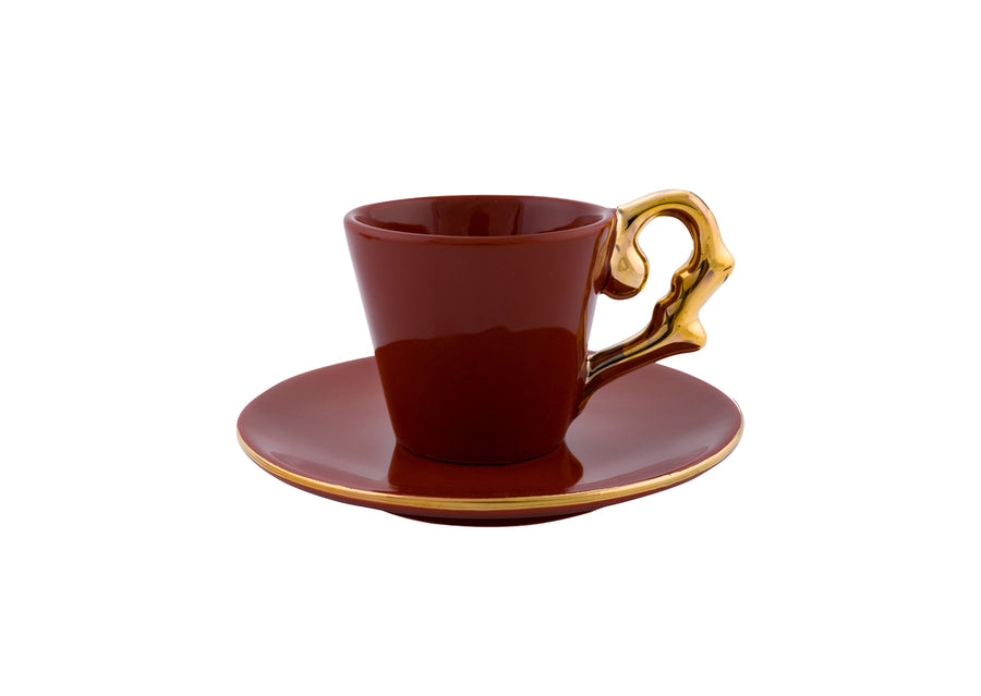 Saucer (Turkish  Coffee) Gold-Coral