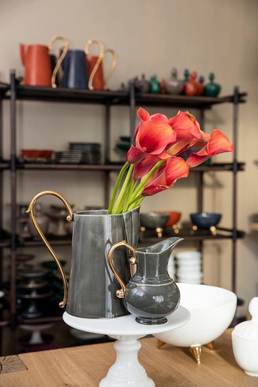 MINI PITCHER HANDLE GOLD-LIGHT GREY