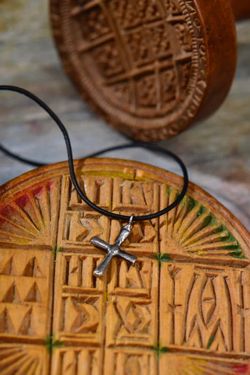 Holy Cross; Stavroz Leather Necklace