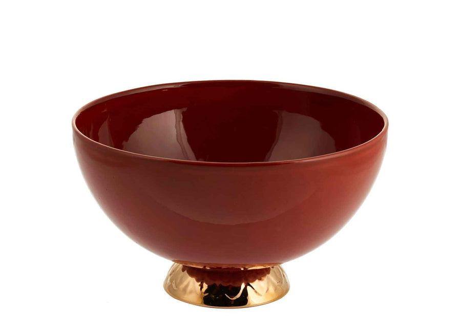 Bowl Medium With Gold-Coral