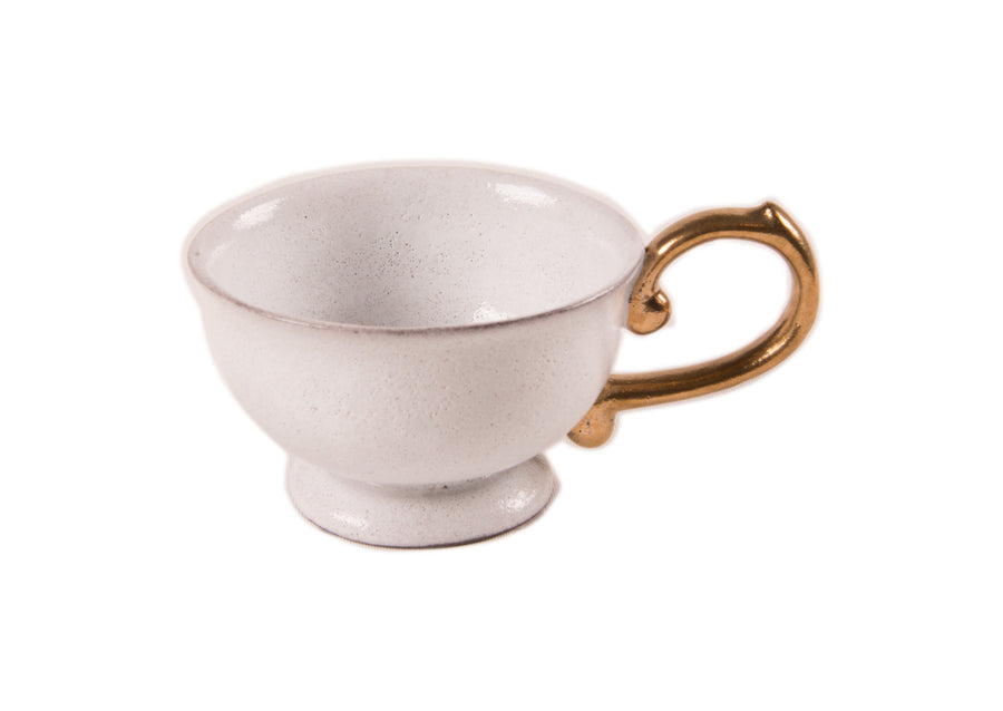 Tea Cup Handle Gold-White