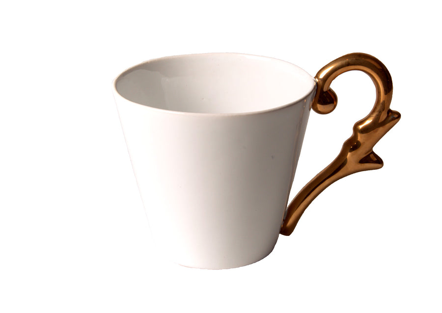 Mug Handle Gold-White