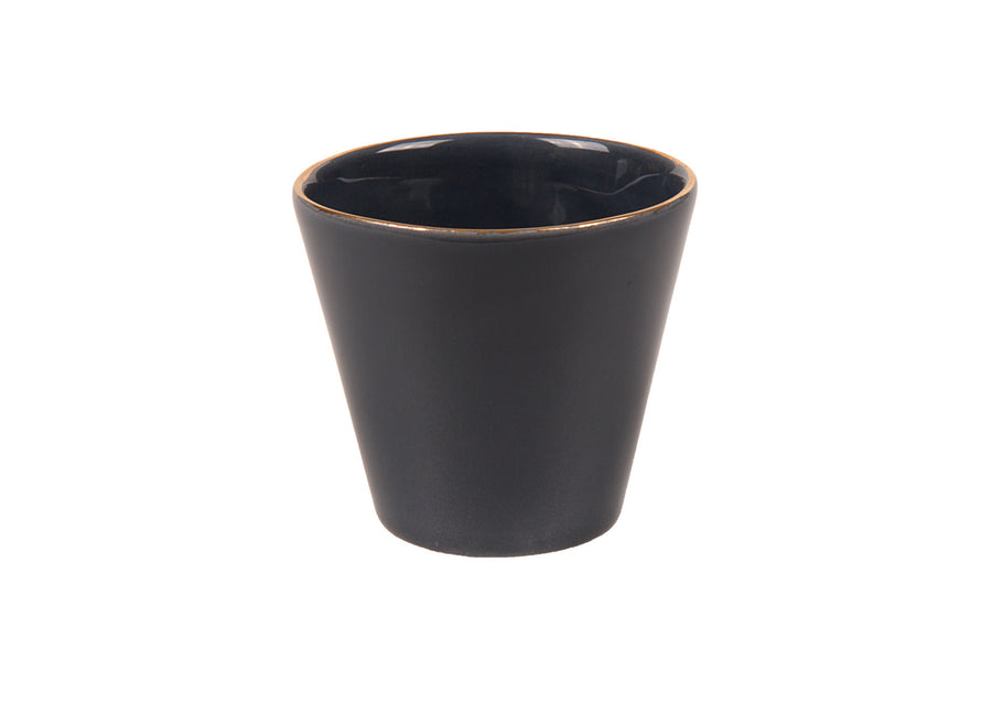 Double Espresso Cup Round Gold-Navy Blue