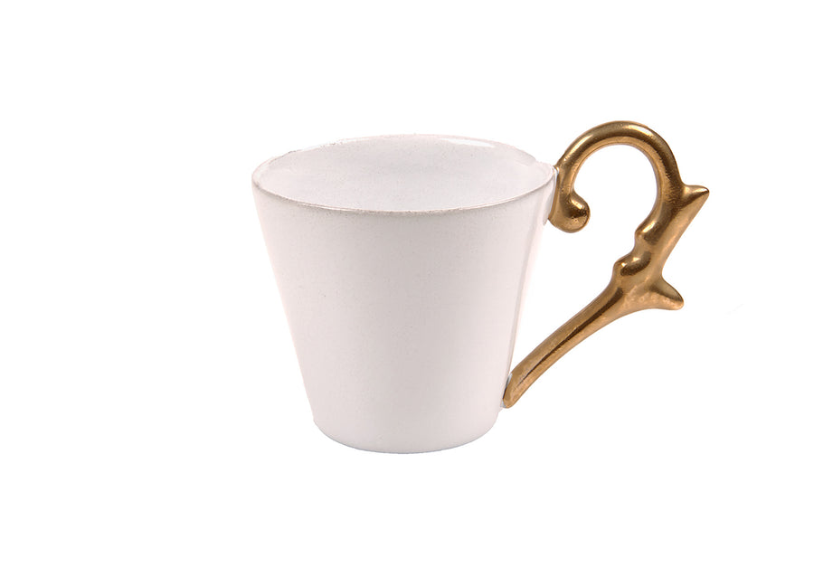 Turkish Coffee Cup Handle Gold-White