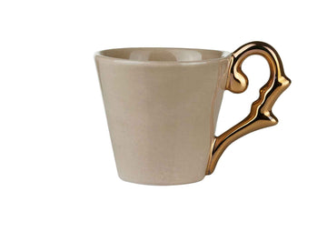Double Espresso Cup Handle Gold-Beige