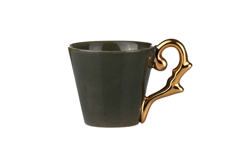 Turkish Coffee Cup Handle Gold-Khaki