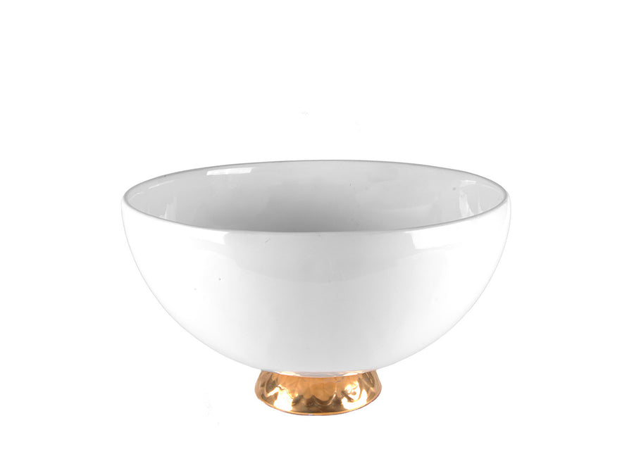 Bowl Small With Gold-White