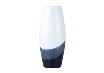 Vase Short-Navyblue and White