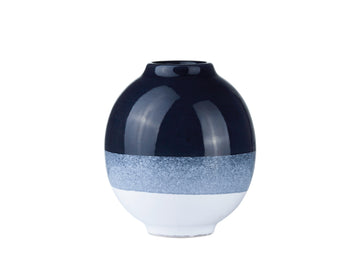 Vase Small-NavyBlue and White
