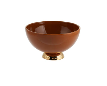 BOWL SMALL WITH GOLD-MUSTARD