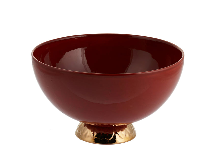 Bowl Medium With Gold-Coral