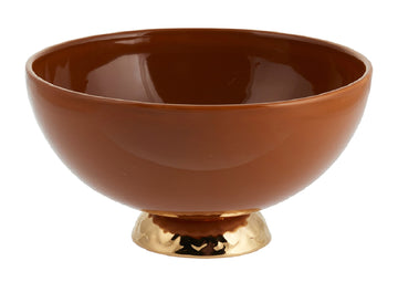 BOWL LARGE WITH GOLD-MUSTARD