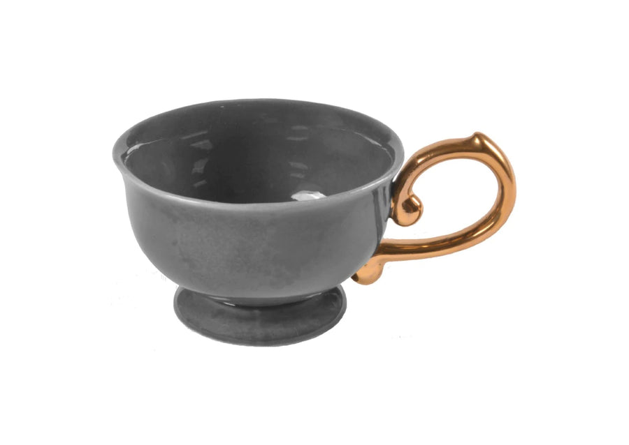 Tea Cup Handle Gold-Light Grey