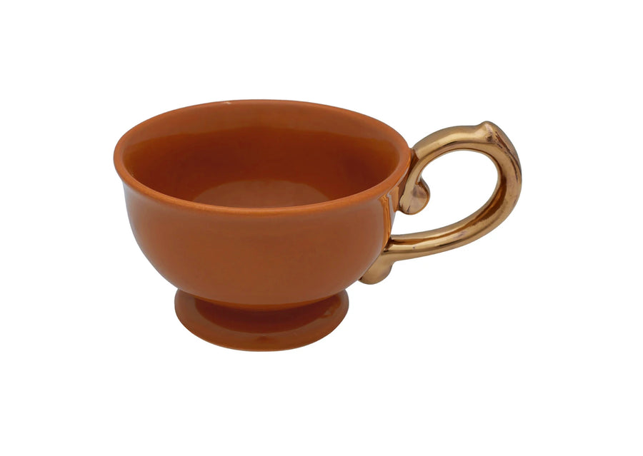 TEA CUP HANDLE GOLD-MUSTARD