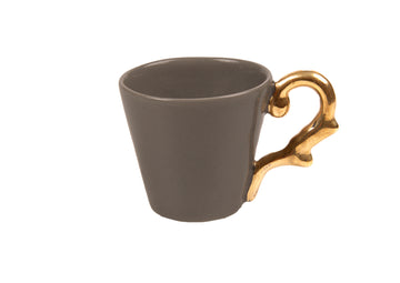 Double Espresso Cup Handle Gold-Mink