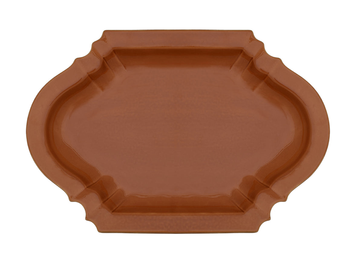LOTUS OVAL PLATTER GOLD -MUSTARD