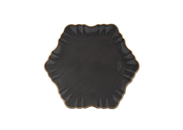 Cloud Cake Plate Round Gold-Dark Grey