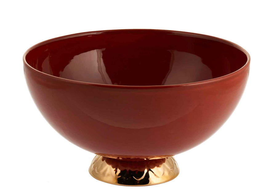 Bowl Large With Gold-Coral